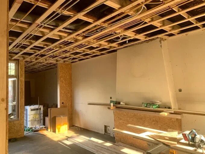 Plafond tijdens verbouwing